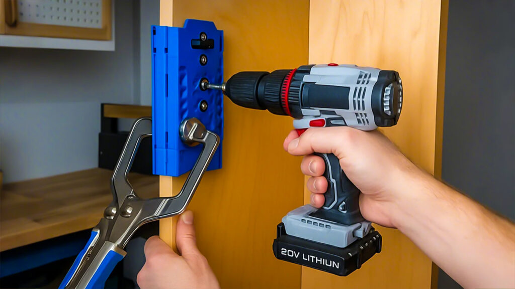 Kreg woodworking tools set up in a workshop for DIY and professional projects