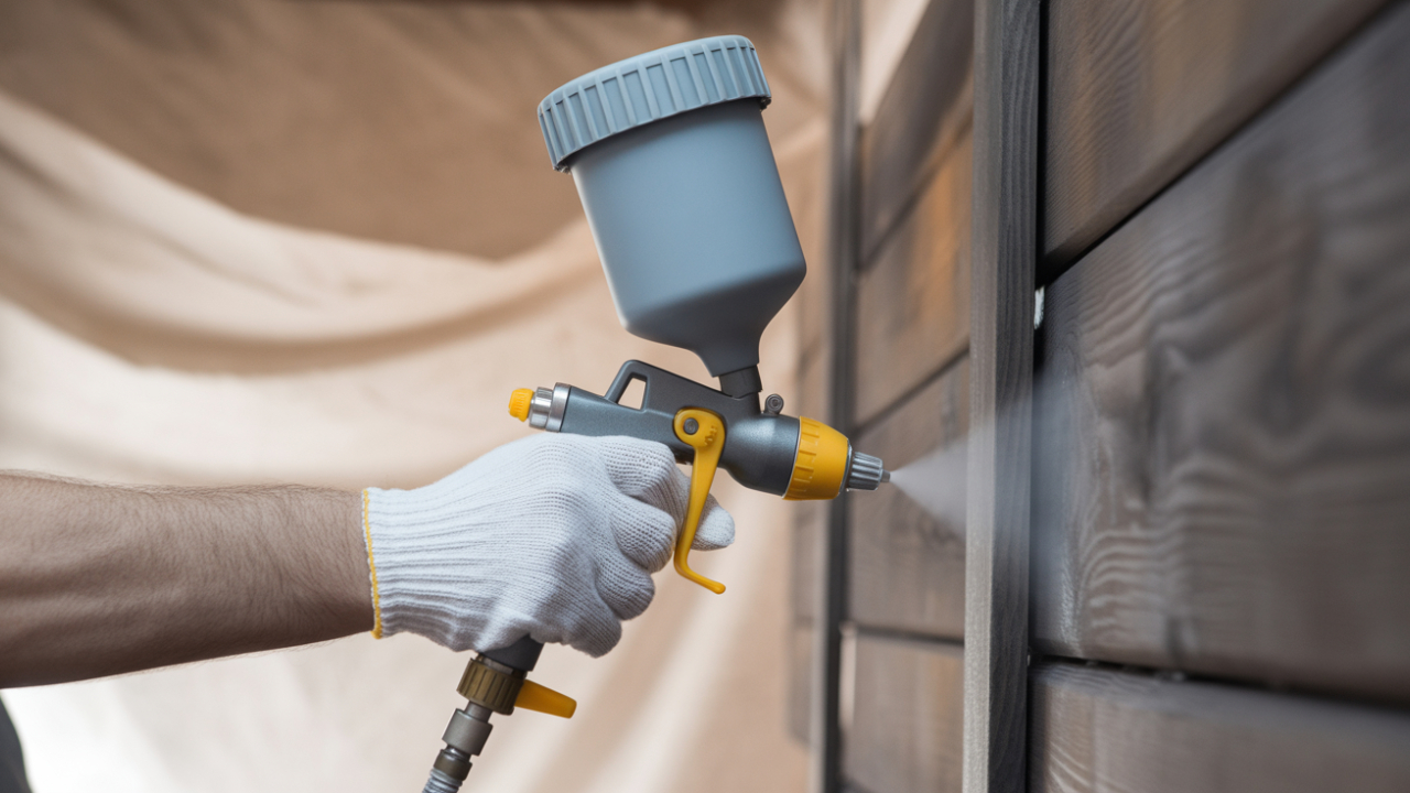 Assortment of Home Depot power tools and hand tools, including a drill, hammer, and measuring tape on a wooden workbench.