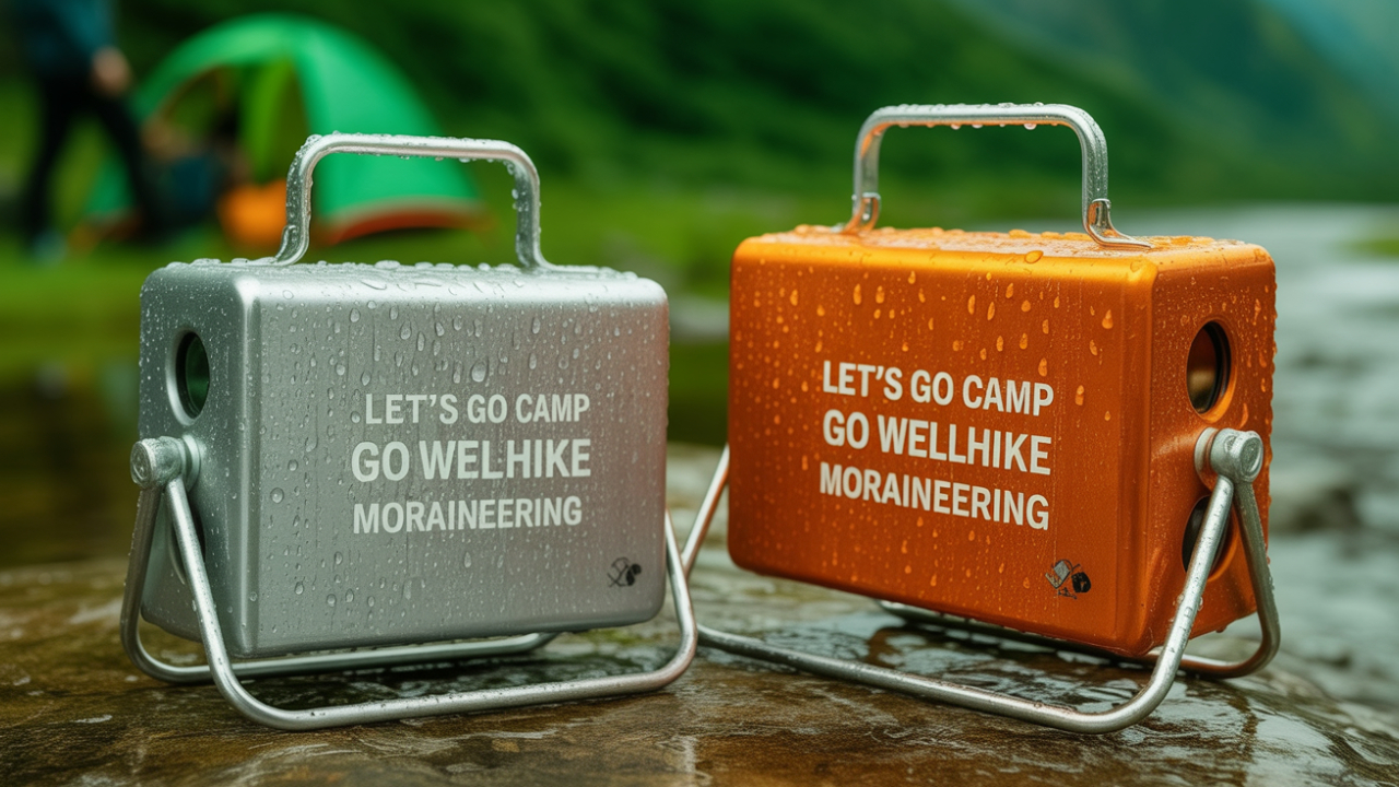 A flat lay image showcasing various camping gear and survival tools arranged on a rustic wooden surface, with the title "30 Genius Camping Hacks That Will Change Your Experience" overlaid in bold white text.