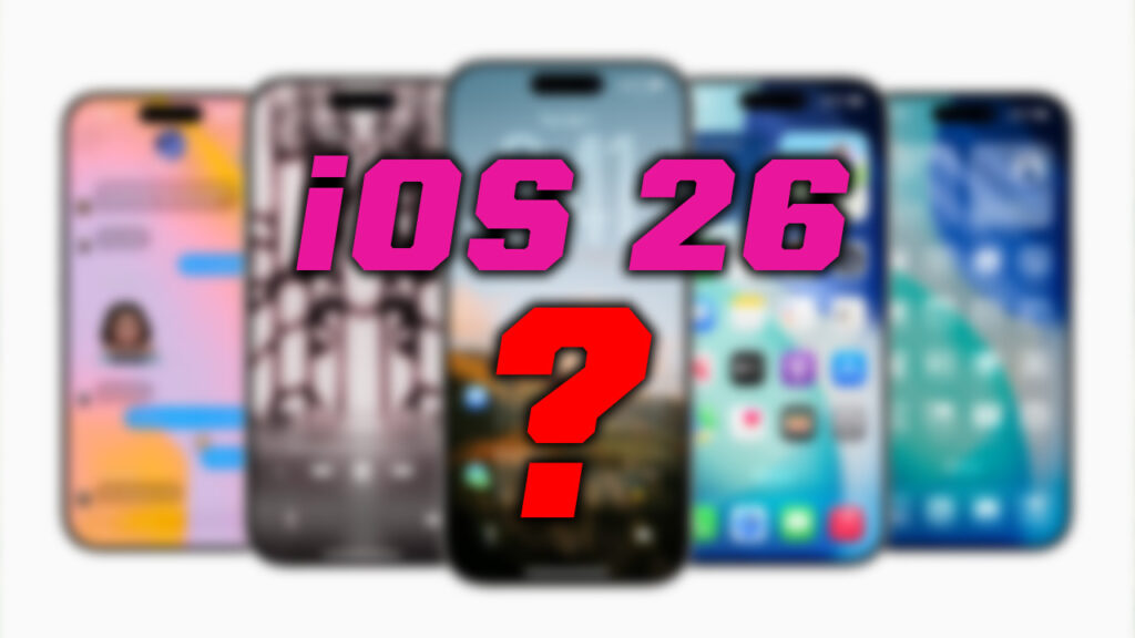 iOS 26 new features illustrated on iPhone screen showing lock screen, animated album artwork, battery insights, and Apple Music Automix update.