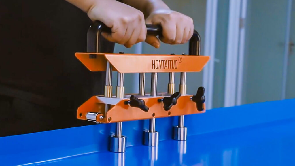 Cool tools on Amazon collage featuring a cordless die grinder, electric tile saw, extended reach ratchet, and precision hand tools. Must-have workshop gadgets for DIY projects.