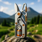 A flat-lay photo showcasing essential Everyday Carry (EDC) gear, including the YSMART Tipen Mini Pen, PICHI X2S Minimalist Multitool, COAST Folding Pocketknife, Rhinokey Wallet Tracker Card, and TUNENGE Keychain Flashlights, organized against a dark, tactical background.