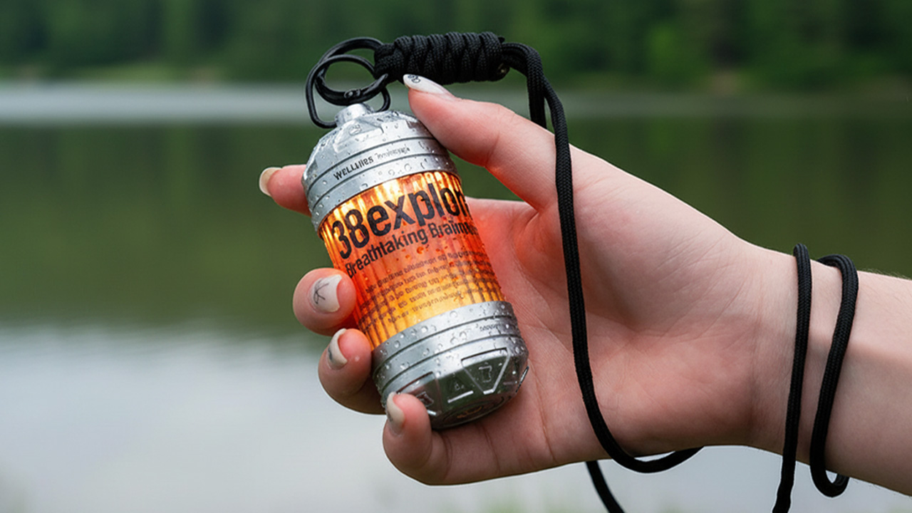A flat lay photo showing a collection of modern, essential everyday carry (EDC) tools, including a minimalist wallet, a small flashlight, a rugged multi-tool knife, and a tactical pen, all laid out on a dark background.